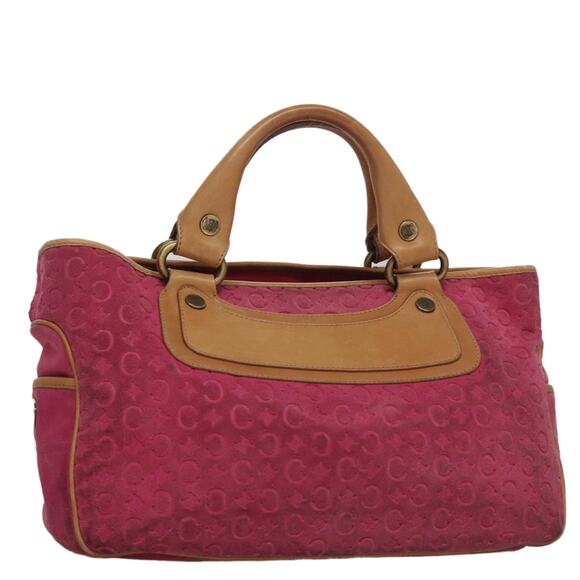 バッグ CELINE C MACADAM LEATHER BOOGIE HAND BAG CELINE Hand Bag Tote Purse Boogie C Macadam Suede Blue